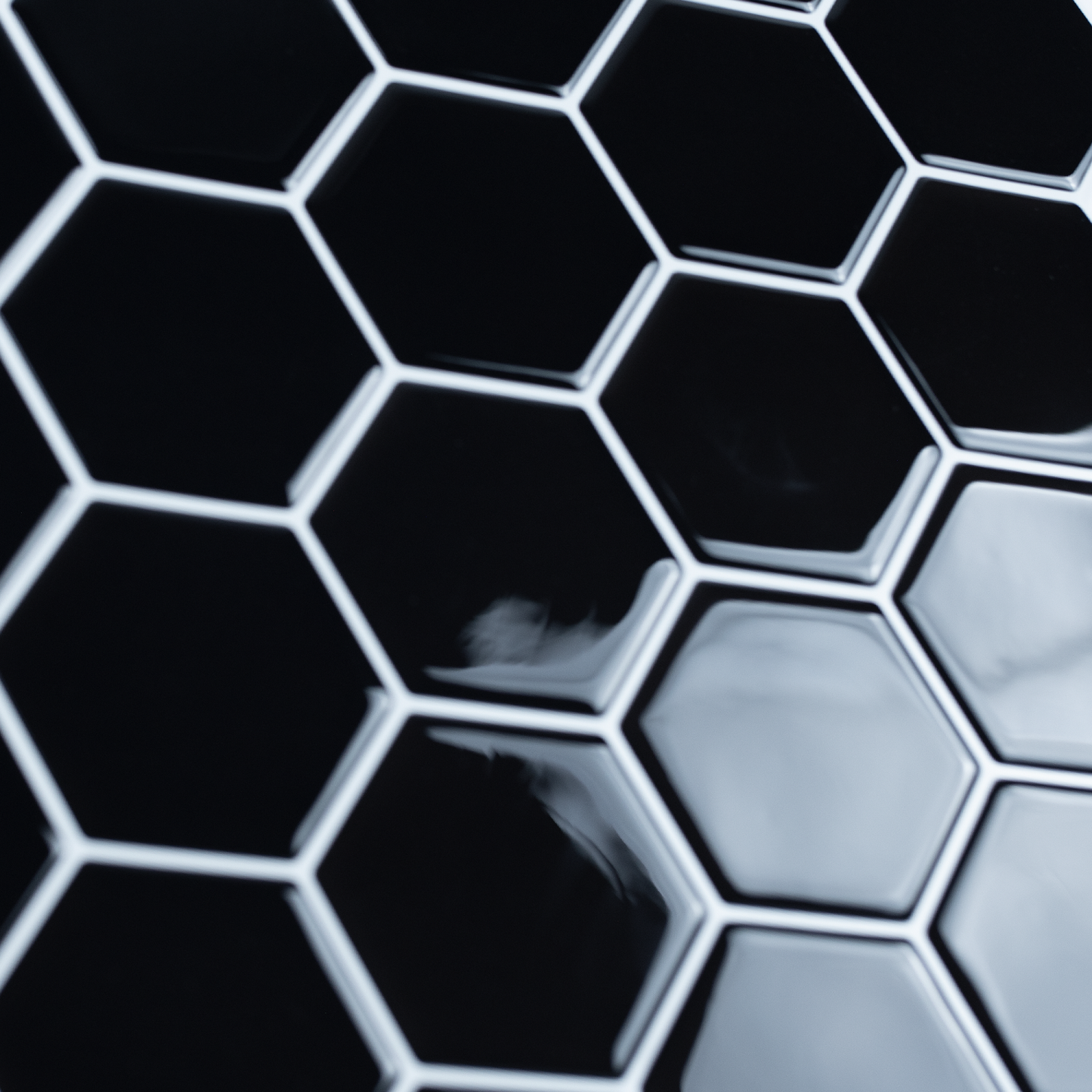 Hexagon Svart selvklebende flis
