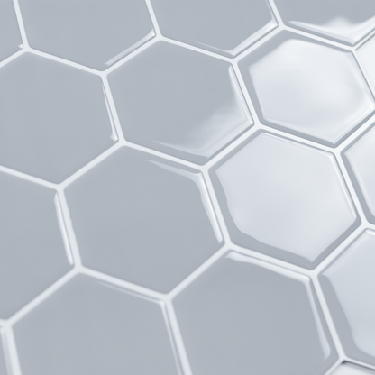 Hexagon Grå selvklebende flis